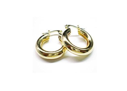 14kt Gold Plated Plain Hoop Earring